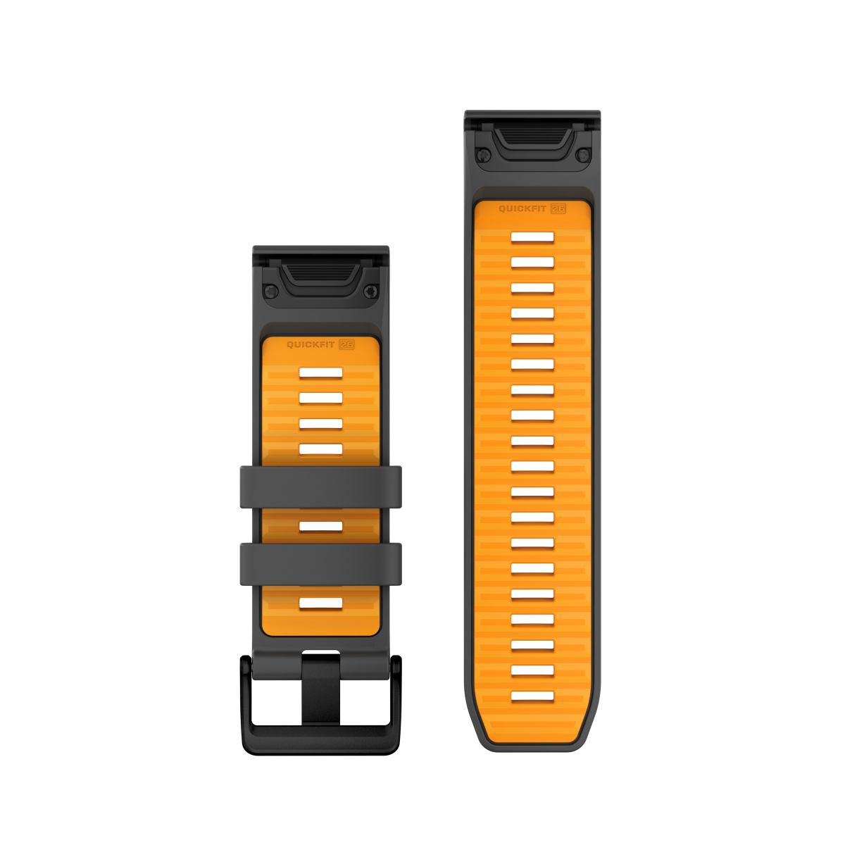 Garmin QuickFit® 26 silikona pulksteņa rokassprādze | Grafīts - Spark Orange