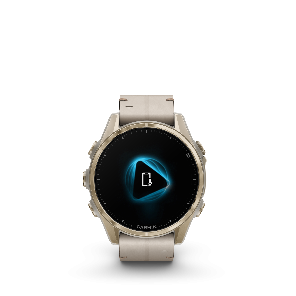 Garmin fēnix® 8 Amoled Titanium - Sapphire viedpulkstenis | 43 mm | Zelts - Kaļķakmens āda