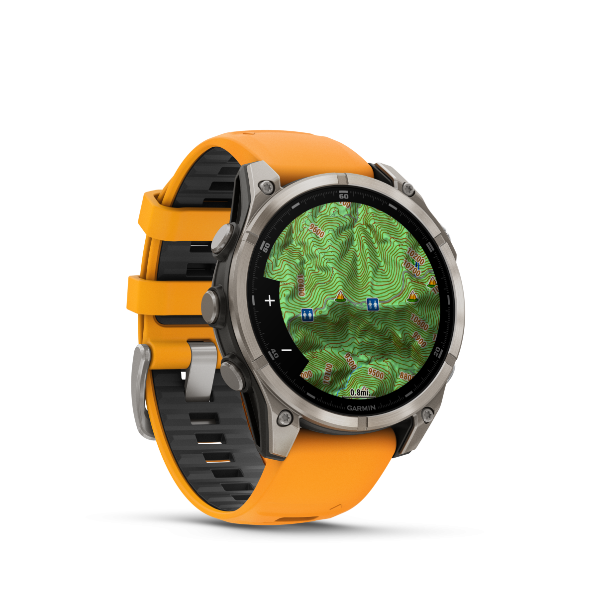 Garmin fēnix® 8 Amoled Titanium - Sapphire viedpulkstenis | 47 mm | Titāns - Spark Orange