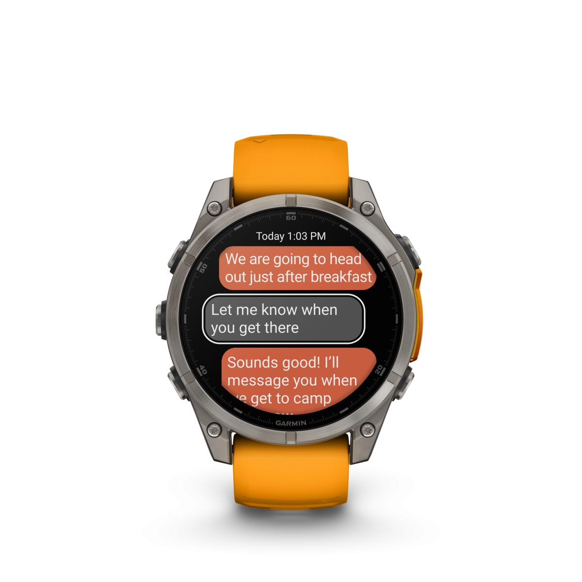Garmin fēnix® 8 Amoled Titanium - Sapphire viedpulkstenis | 47 mm | Titāns - Spark Orange