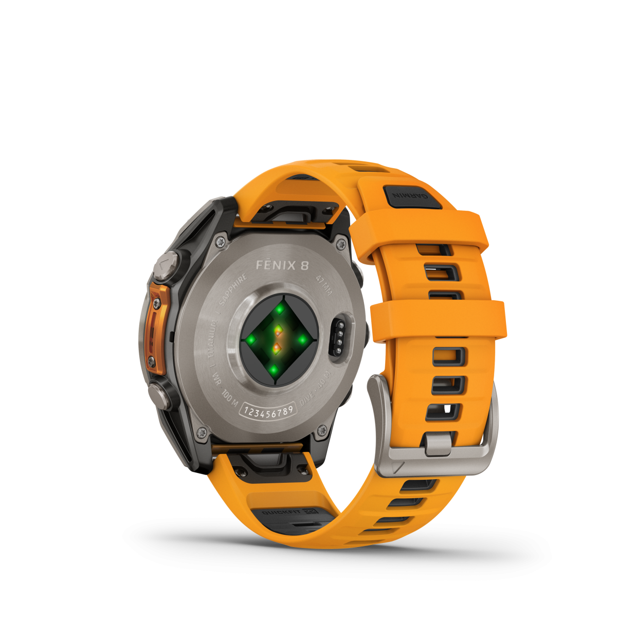 Garmin fēnix® 8 Amoled Titanium - Sapphire viedpulkstenis | 47 mm | Titāns - Spark Orange