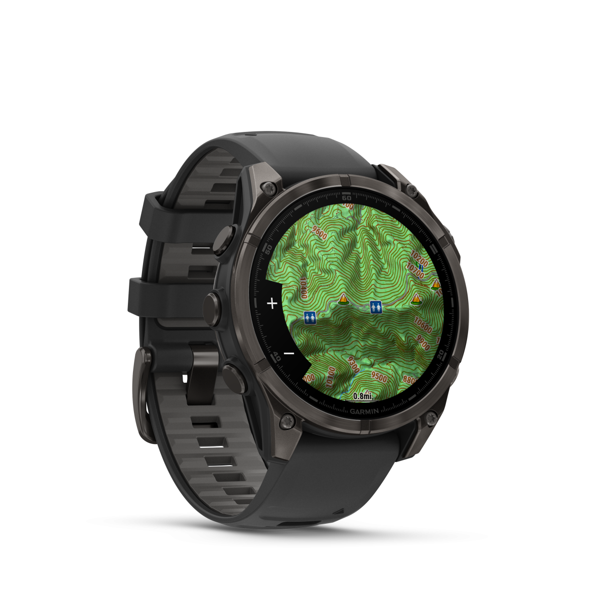 Garmin fēnix® 8 Amoled Titanium - Sapphire viedpulkstenis | 47 mm | Oglekļa pelēks - melns