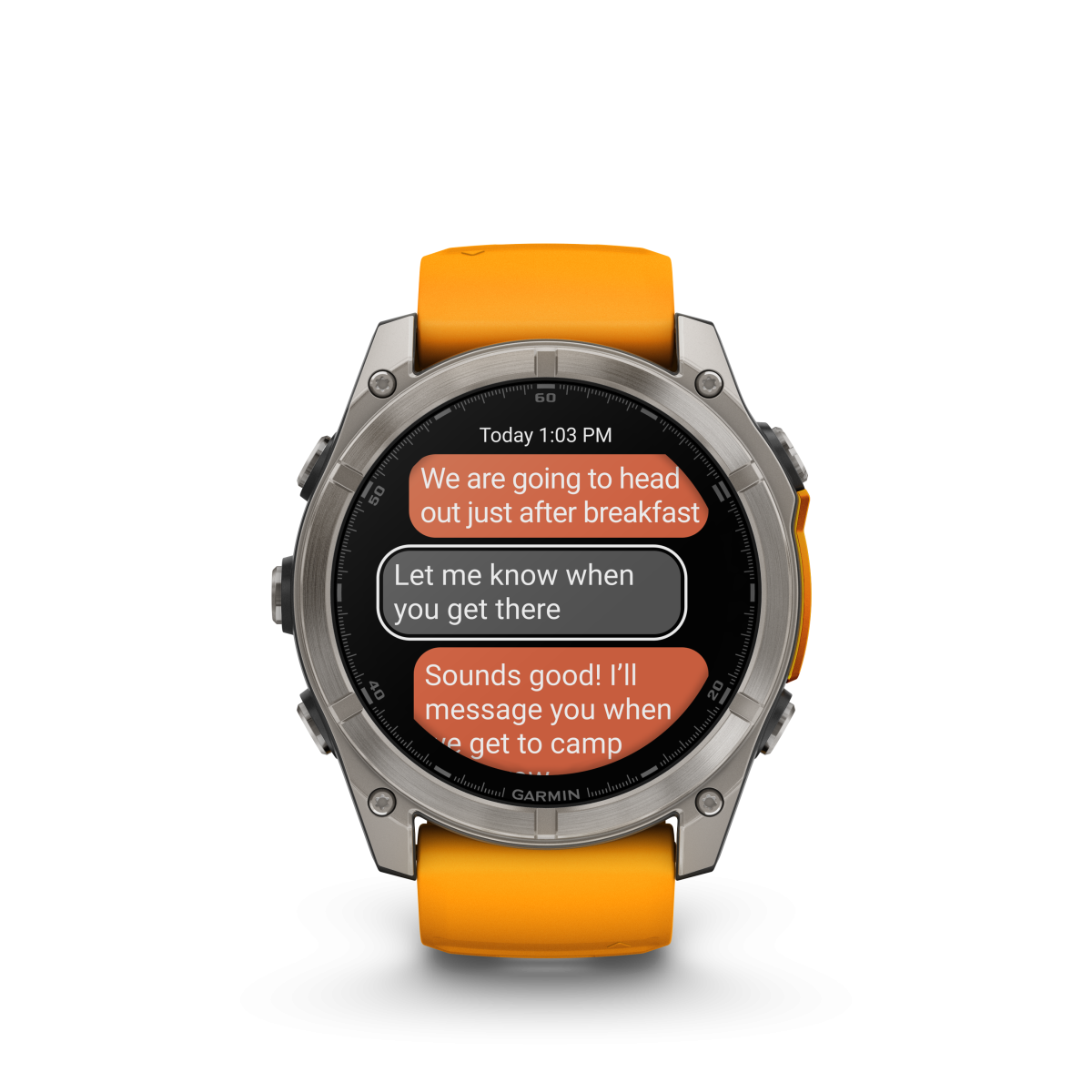 Garmin fēnix® 8 Amoled Titanium - Sapphire viedpulkstenis | 51 mm | Titāns - Spark Orange