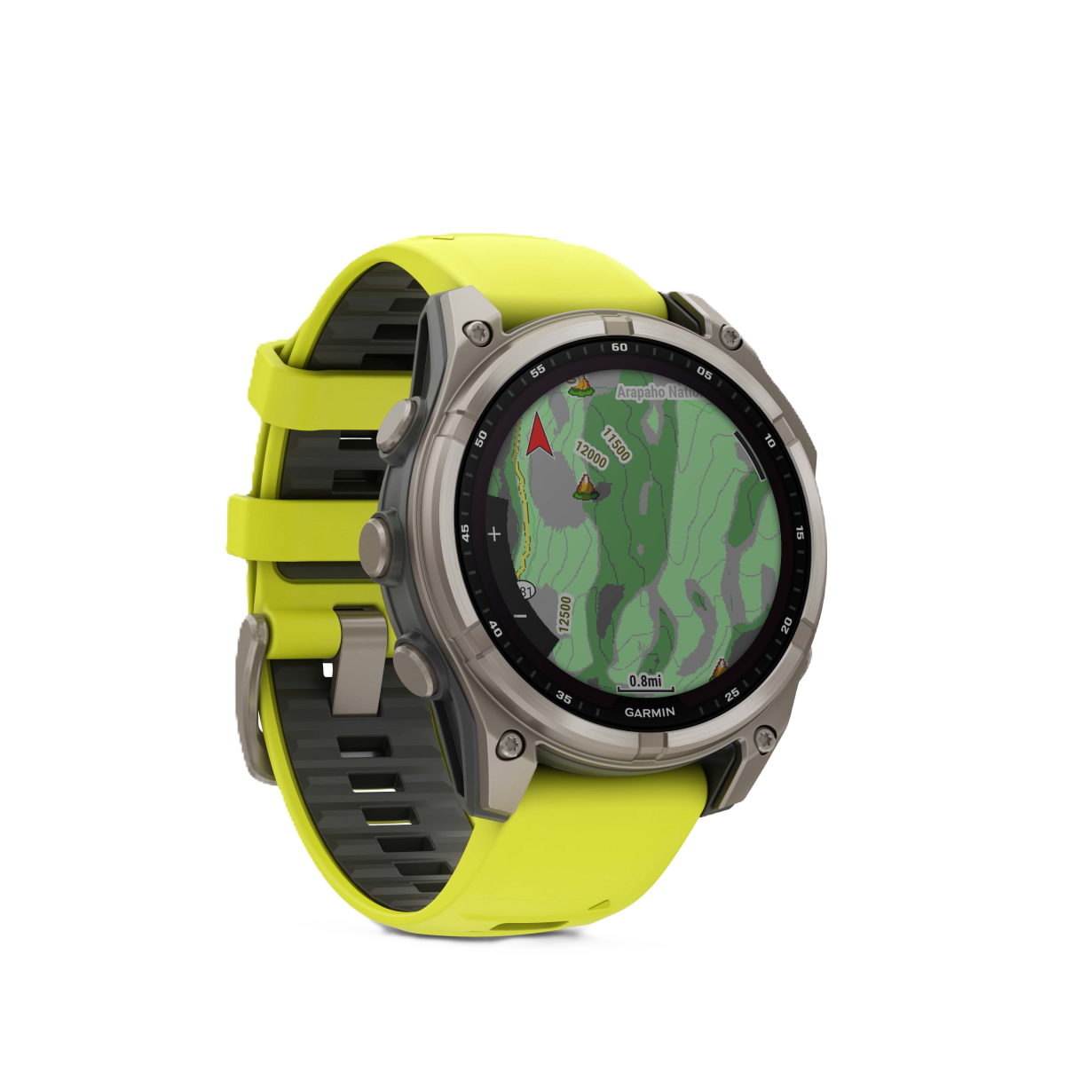 Garmin fēnix® 8 Solar Titanium - Safīra viedpulkstenis | 47 mm | Titāns - Dzeltens pastiprinātājs