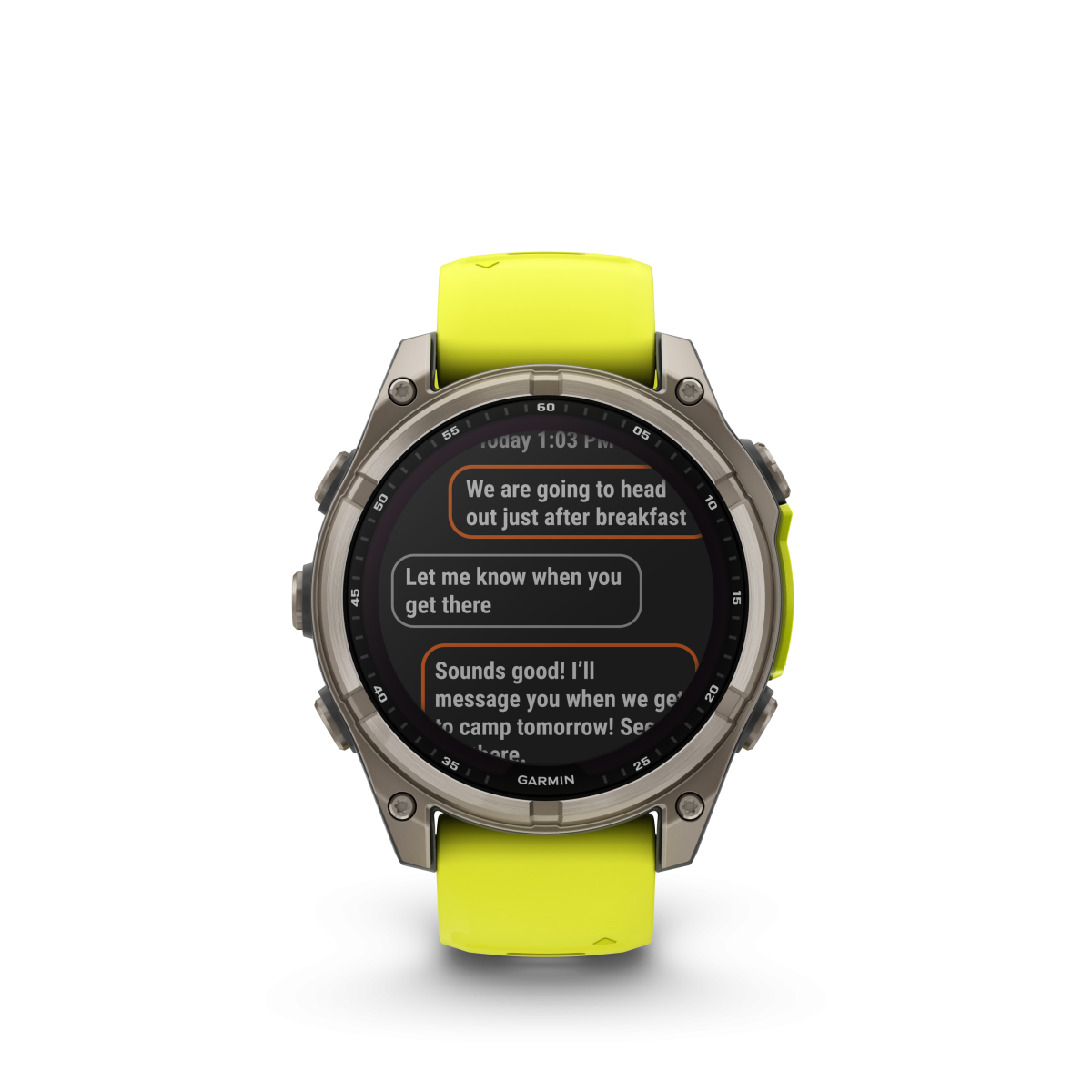Garmin fēnix® 8 Solar Titanium - Safīra viedpulkstenis | 47 mm | Titāns - Dzeltens pastiprinātājs