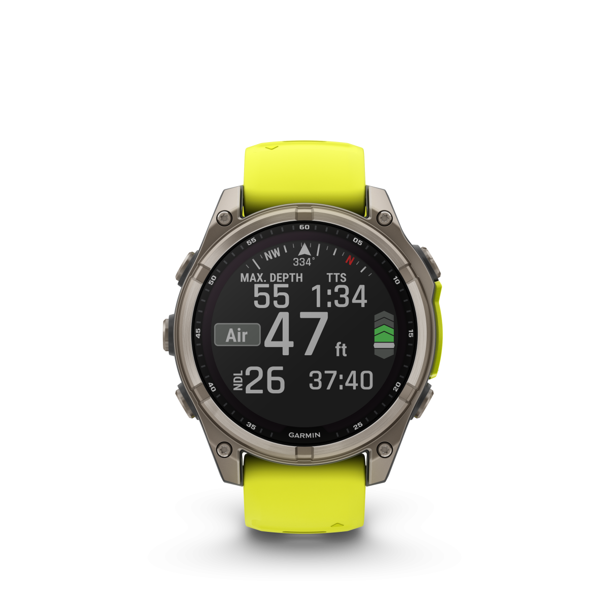 Garmin fēnix® 8 Solar Titanium - Safīra viedpulkstenis | 47 mm | Titāns - Dzeltens pastiprinātājs