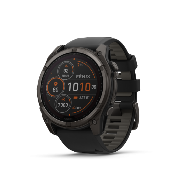 Garmin fēnix® 8 Solar Titanium - Safīra viedpulkstenis | 51 mm | Oglekļa pelēks - melns