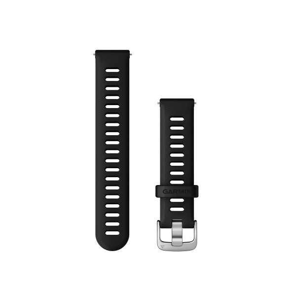 Garmin Quick Release 18 silikona pulksteņa rokassprādze | Black - Silver Garmin Quick Release 18 silikona pulksteņa rokassprādze | Black - Silver
