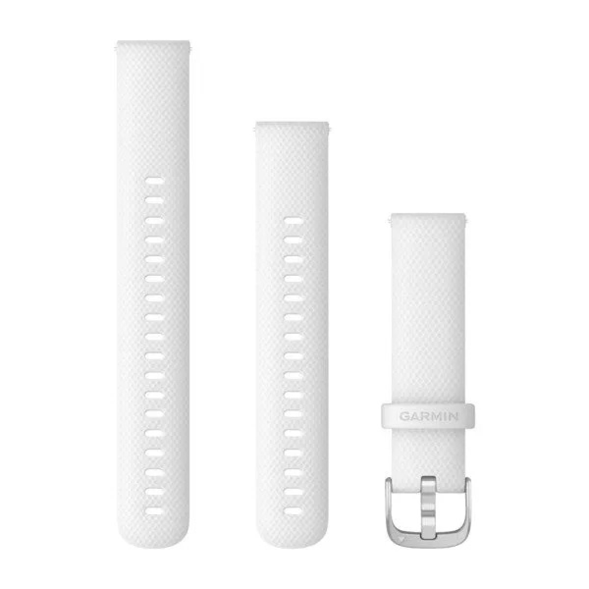 Garmin Quick Release 18 silikona pulksteņa rokassprādze | White - Silver