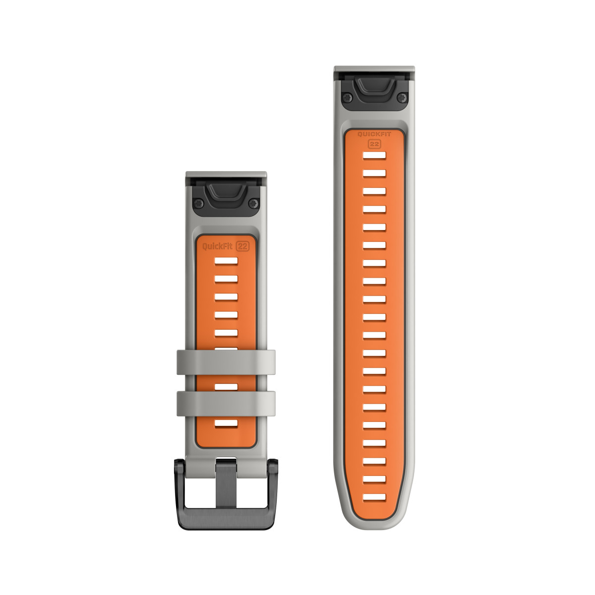 Garmin QuickFit® 22 silikona pulksteņa rokassprādze | Fog Grey - Ember Orange