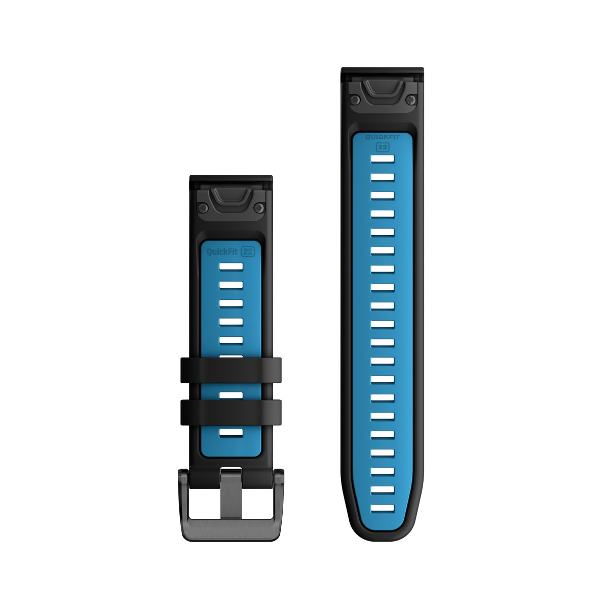 Garmin QuickFit® 22 silikona pulksteņa rokassprādze | Black - Cirrus Blue