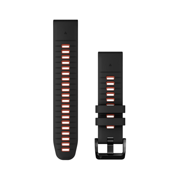 Garmin QuickFit® 22 silikona pulksteņa rokassprādze | Black - Flame Red