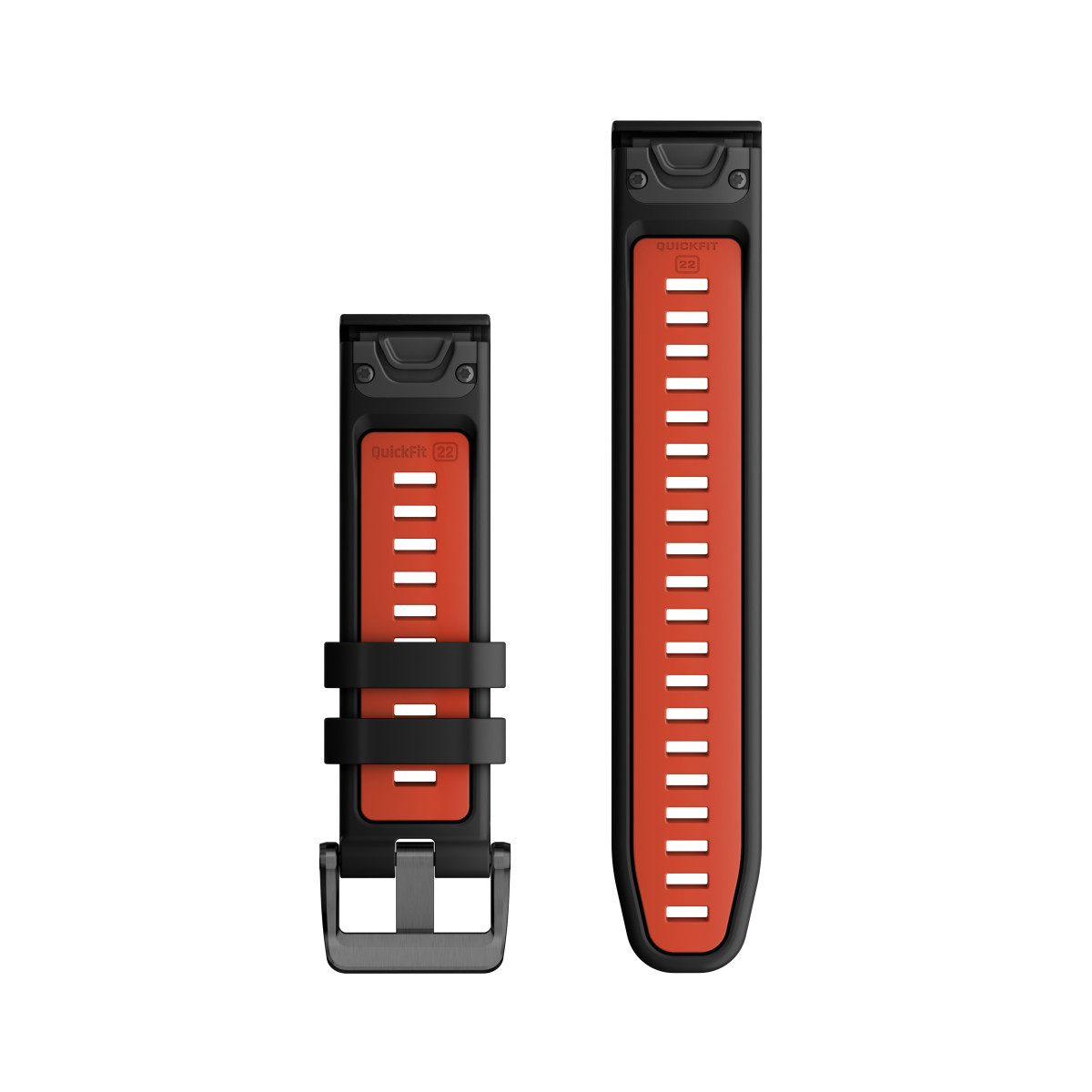 Garmin QuickFit® 22 silikona pulksteņa rokassprādze | Black - Flame Red