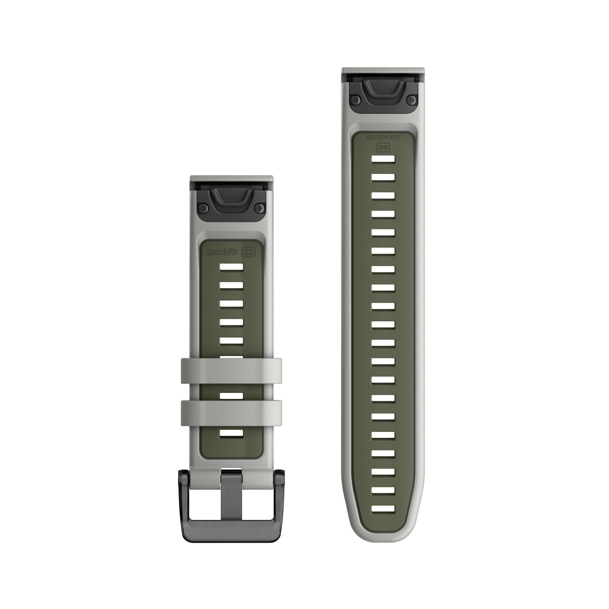 Garmin QuickFit® 22 silikona pulksteņa rokassprādze | Fog Grey - Moss