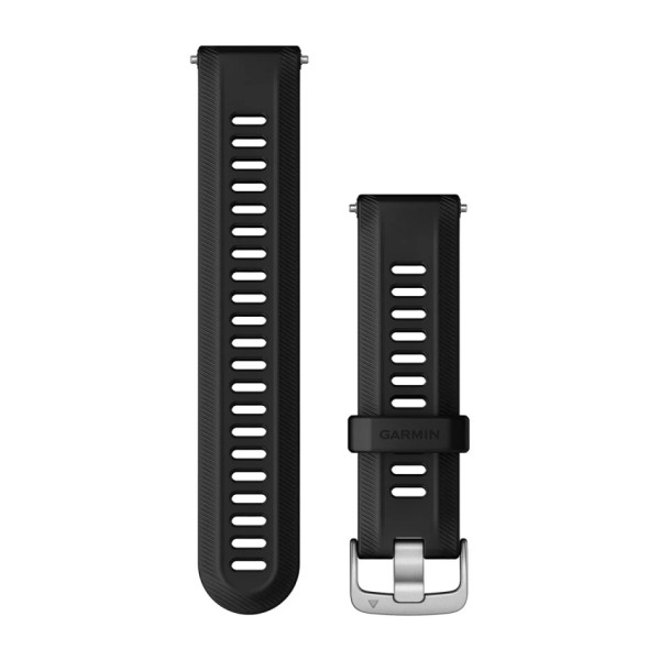 Garmin Forerunner® 22 silikona pulksteņa rokassprādze | Black - Silver Garmin Forerunner® 22 silikona pulksteņa rokassprādze | Black - Silver