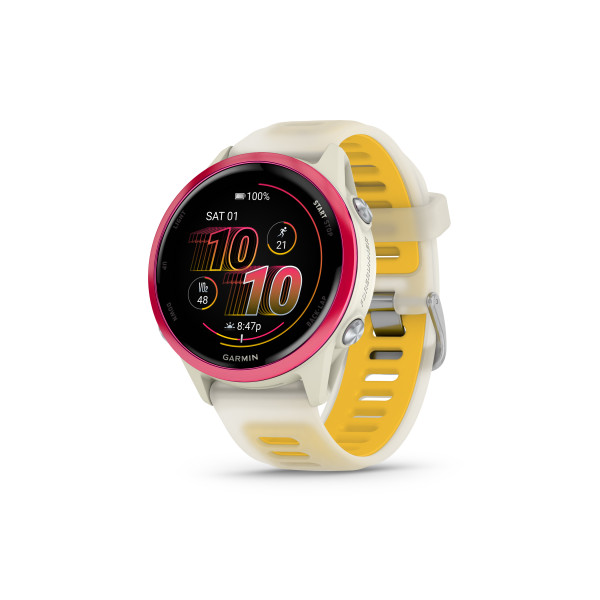 Garmin Forerunner® 570 viedpulkstenis | 42 mm | Raspberry Aluminium - Bone - Mango Band