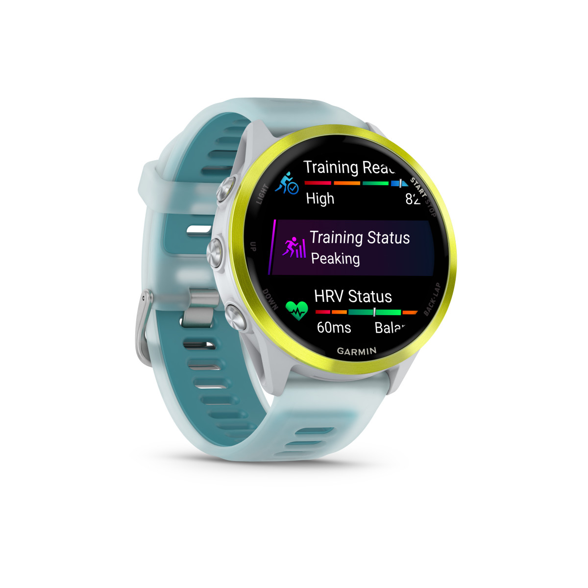 Garmin Forerunner® 570 viedpulkstenis | 47 mm | Amp Yellow Aluminium - Whitestone - Turquoise