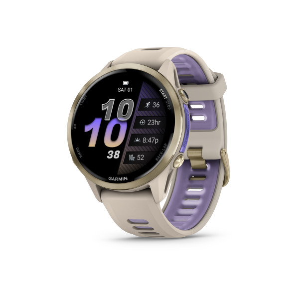 Garmin Forerunner® 970 viedpulkstenis | Gold Titanium - French Gray - Indigo