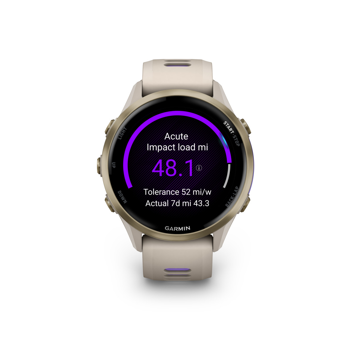 Garmin Forerunner® 970 viedpulkstenis | Gold Titanium - French Gray - Indigo