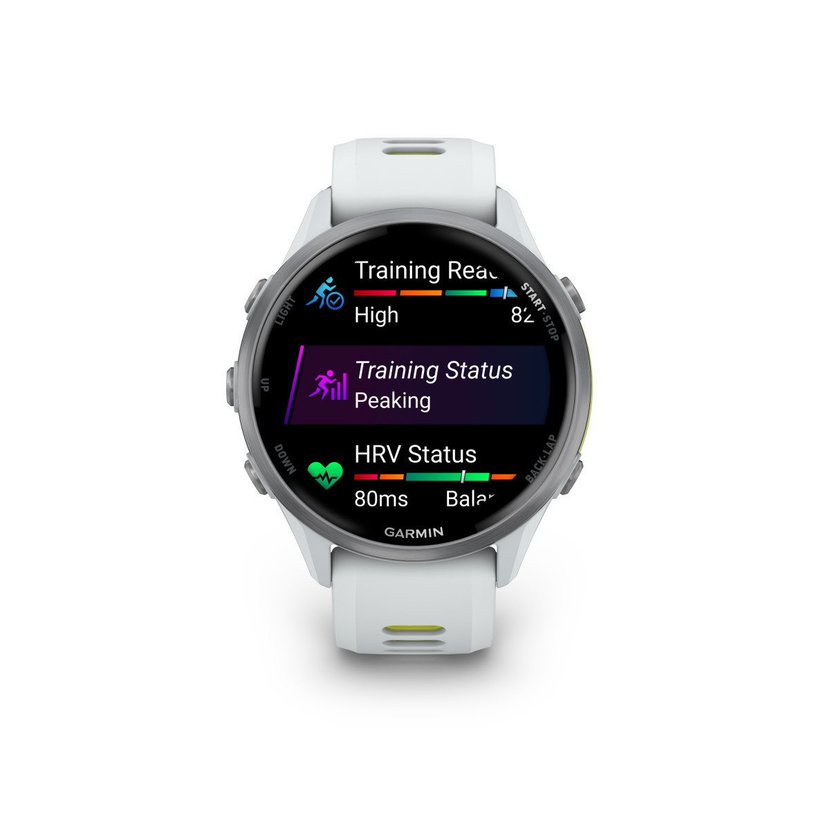 Garmin Forerunner® 970 viedpulkstenis | Titanium - Whitestone - Yellow