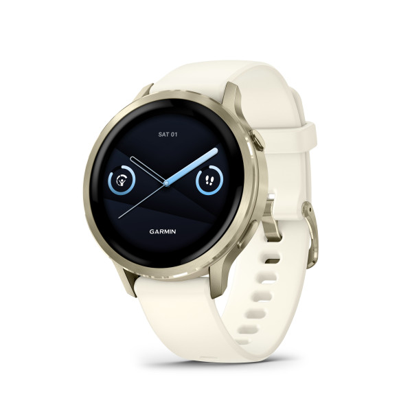Garmin Venu® 4 viedpulkstenis | 41 mm | Lunar Gold - Bone Silicone Band