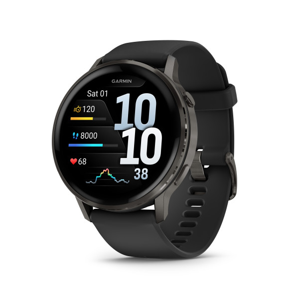 Garmin Venu® 4 viedpulkstenis | 45 mm | Slate - Black Silicone Band