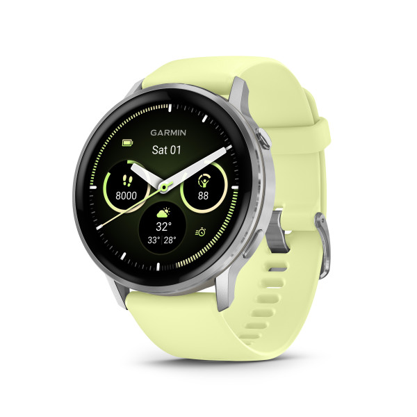 Garmin Venu® 4 viedpulkstenis | 45 mm | Silver - Citron Silicone Band
