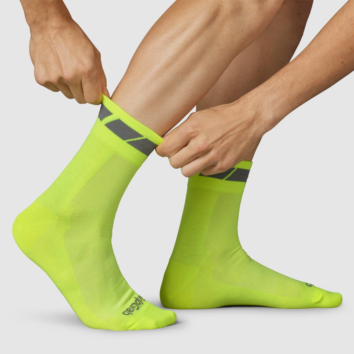 GripGrab Classic regulāra piegriezuma zeķes | Yellow Hi-Vis