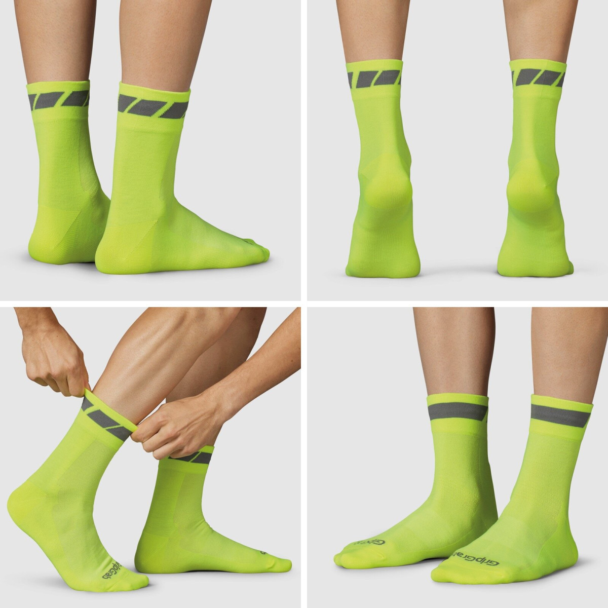 GripGrab Classic regulāra piegriezuma zeķes | Yellow Hi-Vis