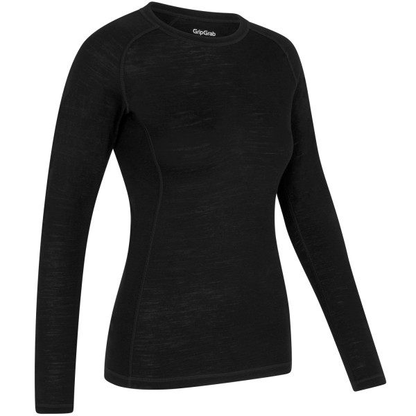 GripGrab Sieviešu Merino Blend krekls ar garām piedurknēm | Black