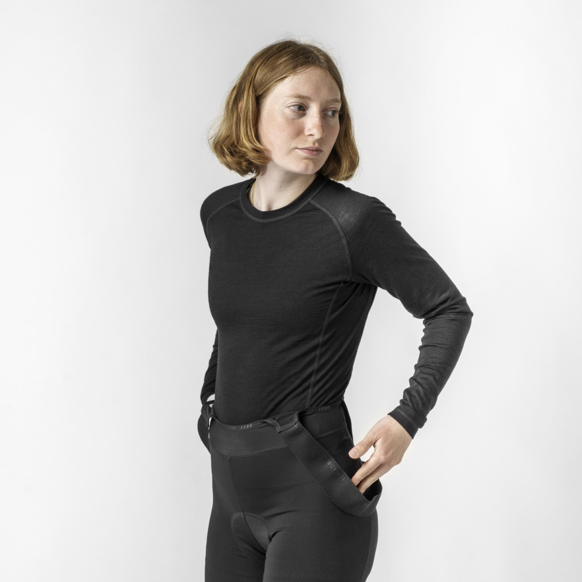 GripGrab Sieviešu Merino Blend krekls ar garām piedurknēm | Black