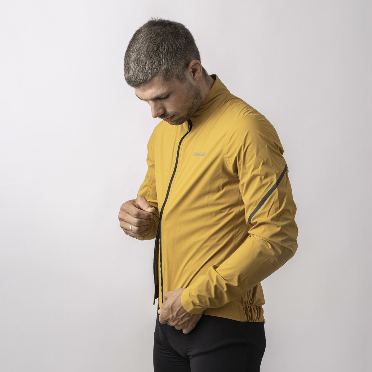 GripGrab RainMaster Ūdensnecaurlaidīga viegla vīriešu jaka | Mustard Yellow