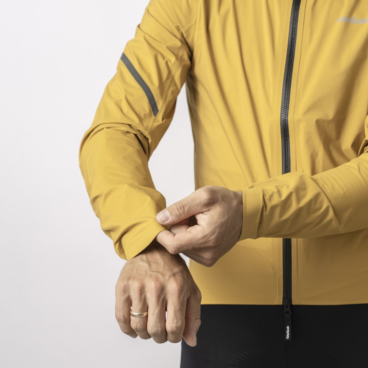 GripGrab RainMaster Ūdensnecaurlaidīga viegla vīriešu jaka | Mustard Yellow