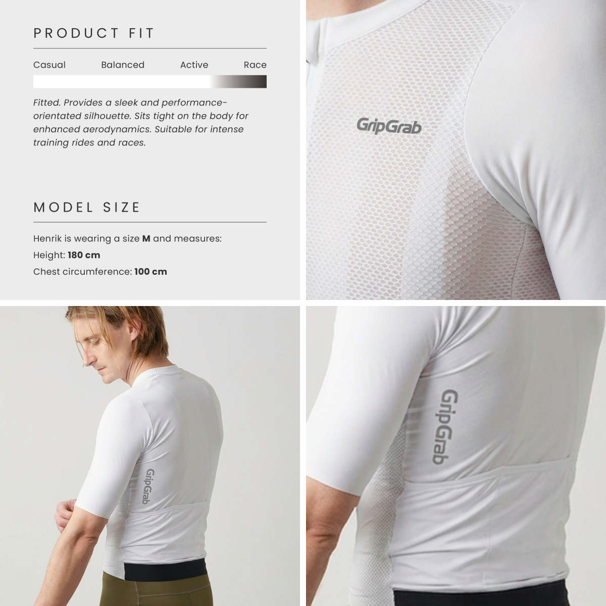 GripGrab Airflow viegls vīriešu krekls | White