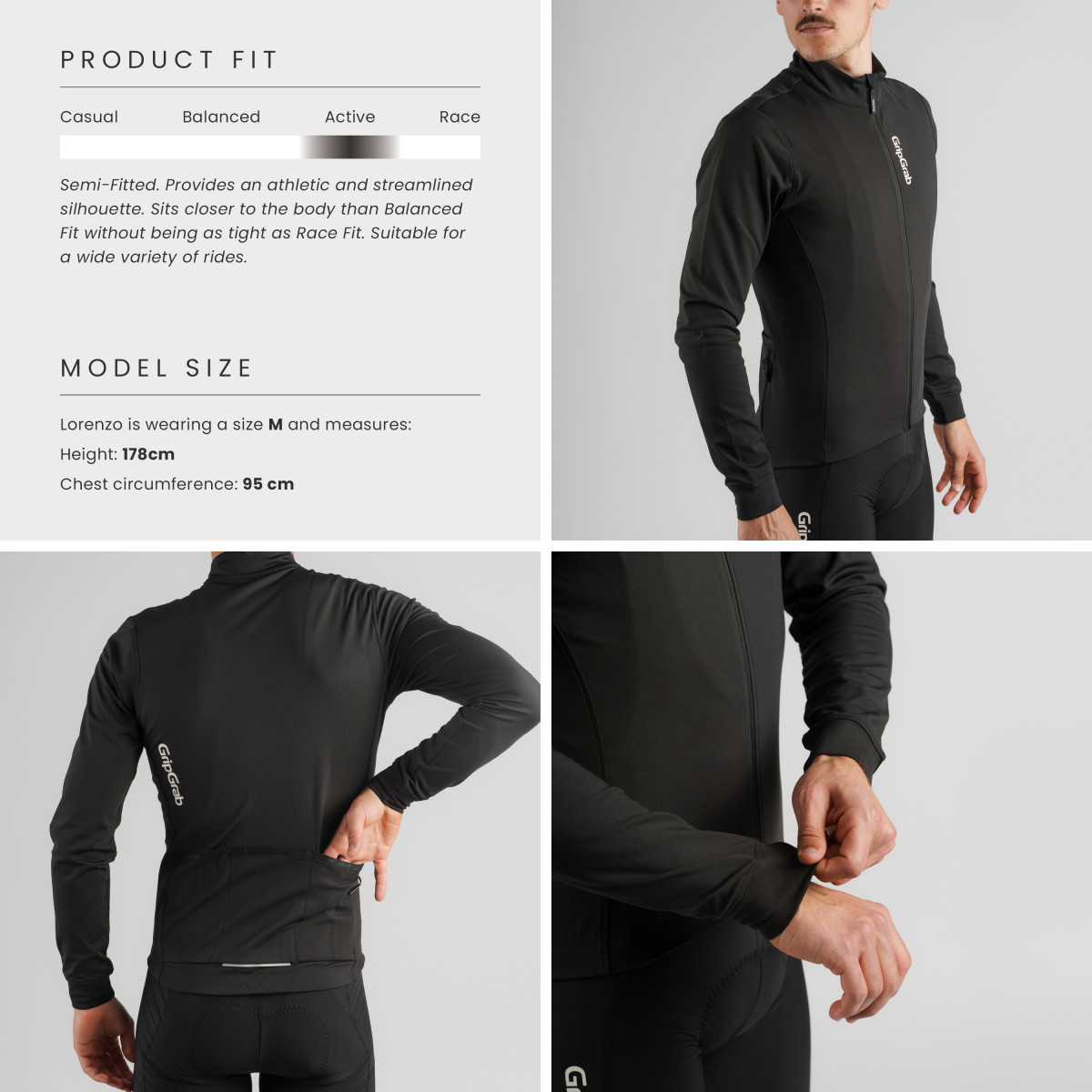 GripGrab Ride Thermal Men's velokrekls ar garām piedurknēm | Black