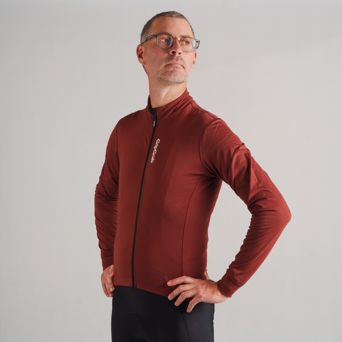 GripGrab Ride Thermal Men's velokrekls ar garām piedurknēm | Dark Red