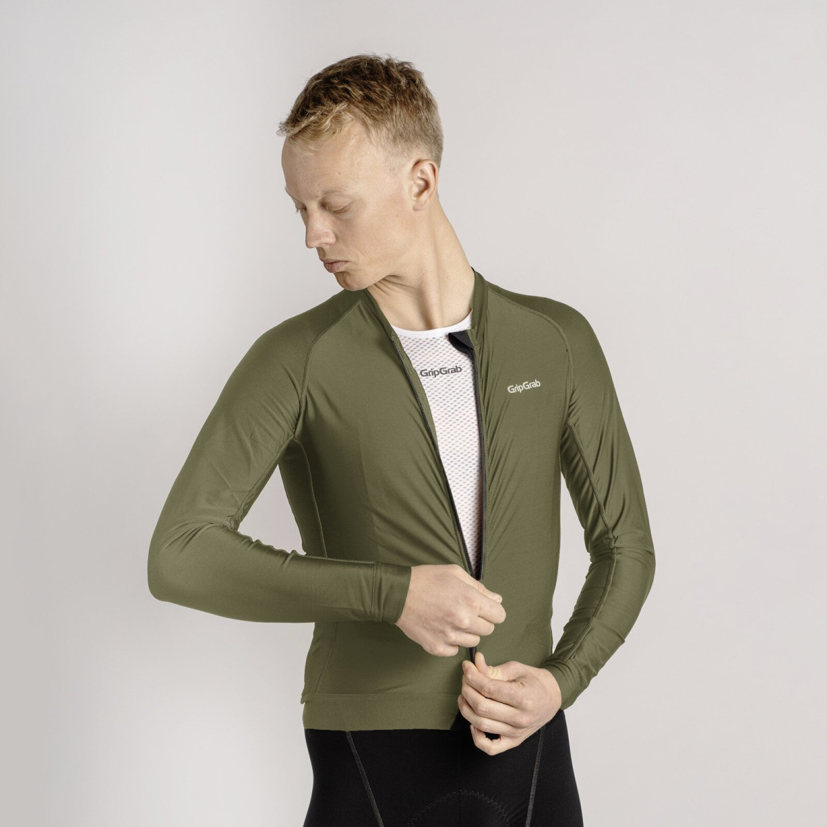 GripGrab PACR LS Vīriešu krekls | Olive Green