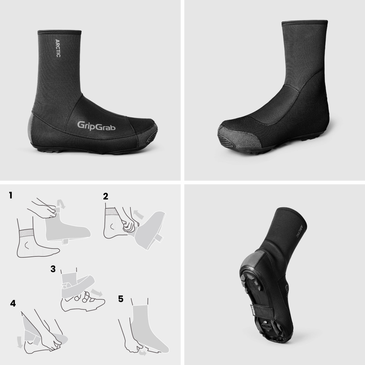 GripGrab Arctic 2 Waterproof Deep Winter Gravel mokasīni | Black