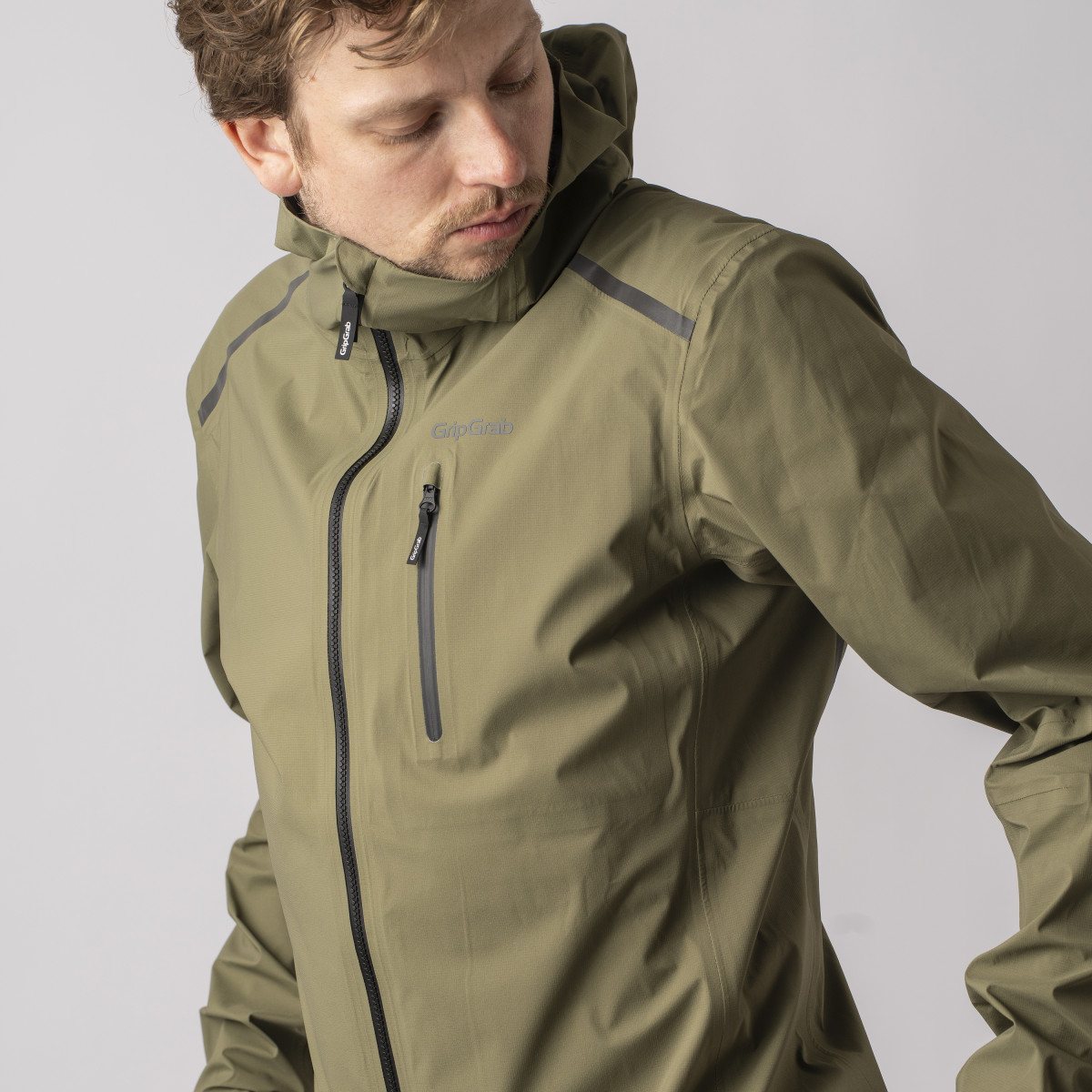 GripGrab EXPLR Ūdensnecaurlaidīga viegla vīriešu jaka | Olive Green