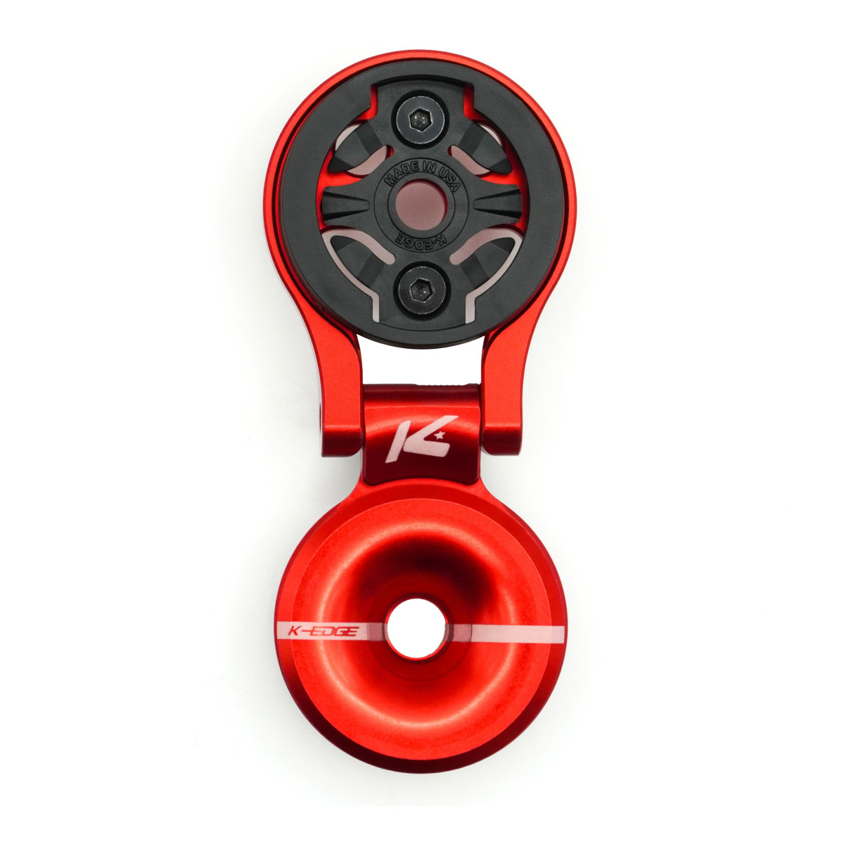 K-EDGE Garmin Race Stem Mount regulējams velosipēda stiprinājums + Top Cap | Red