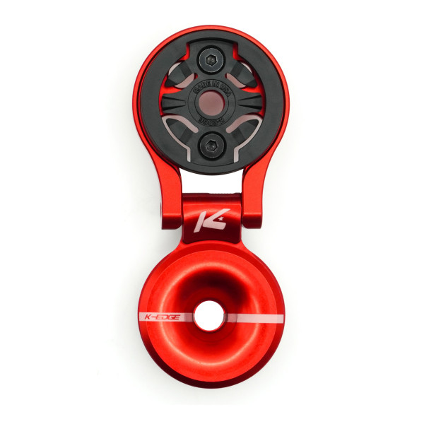 K-EDGE Garmin Race Stem Mount regulējams velosipēda stiprinājums + Top Cap | Red