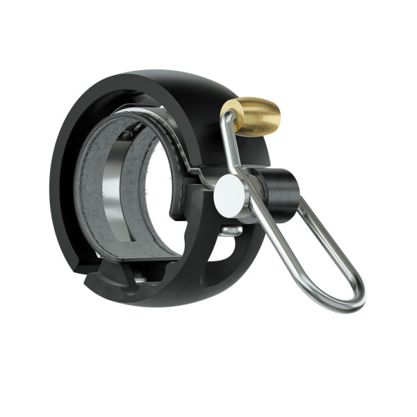 Knog Oi Luxe mazais velosipēda zvans | 22.2 mm | Black Knog Oi Luxe mazais velosipēda zvans | 22.2 mm | Black