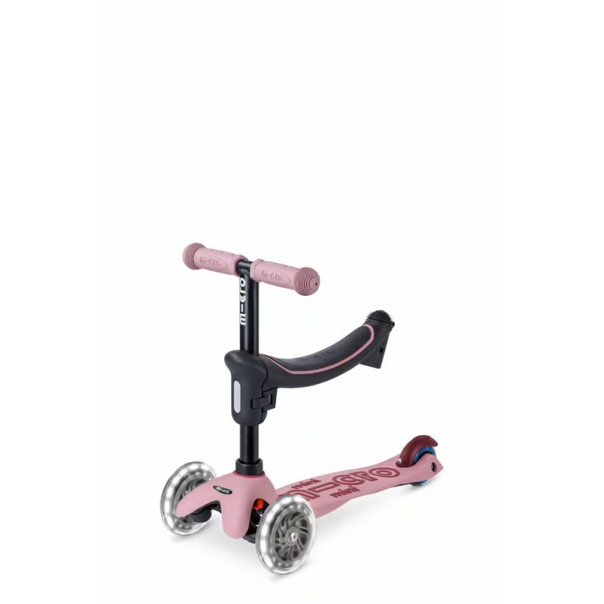 Mini Micro Deluxe Rock & Go LED skūteris | Dusty Rose