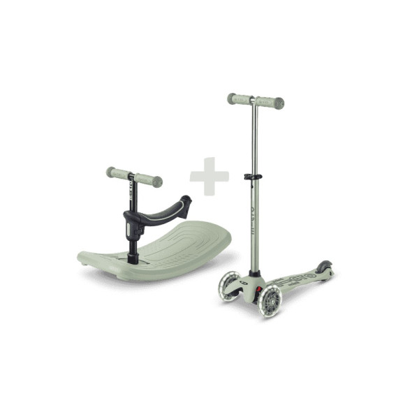 Mini Micro Deluxe Rock & Go LED skūteris | Olive Sage