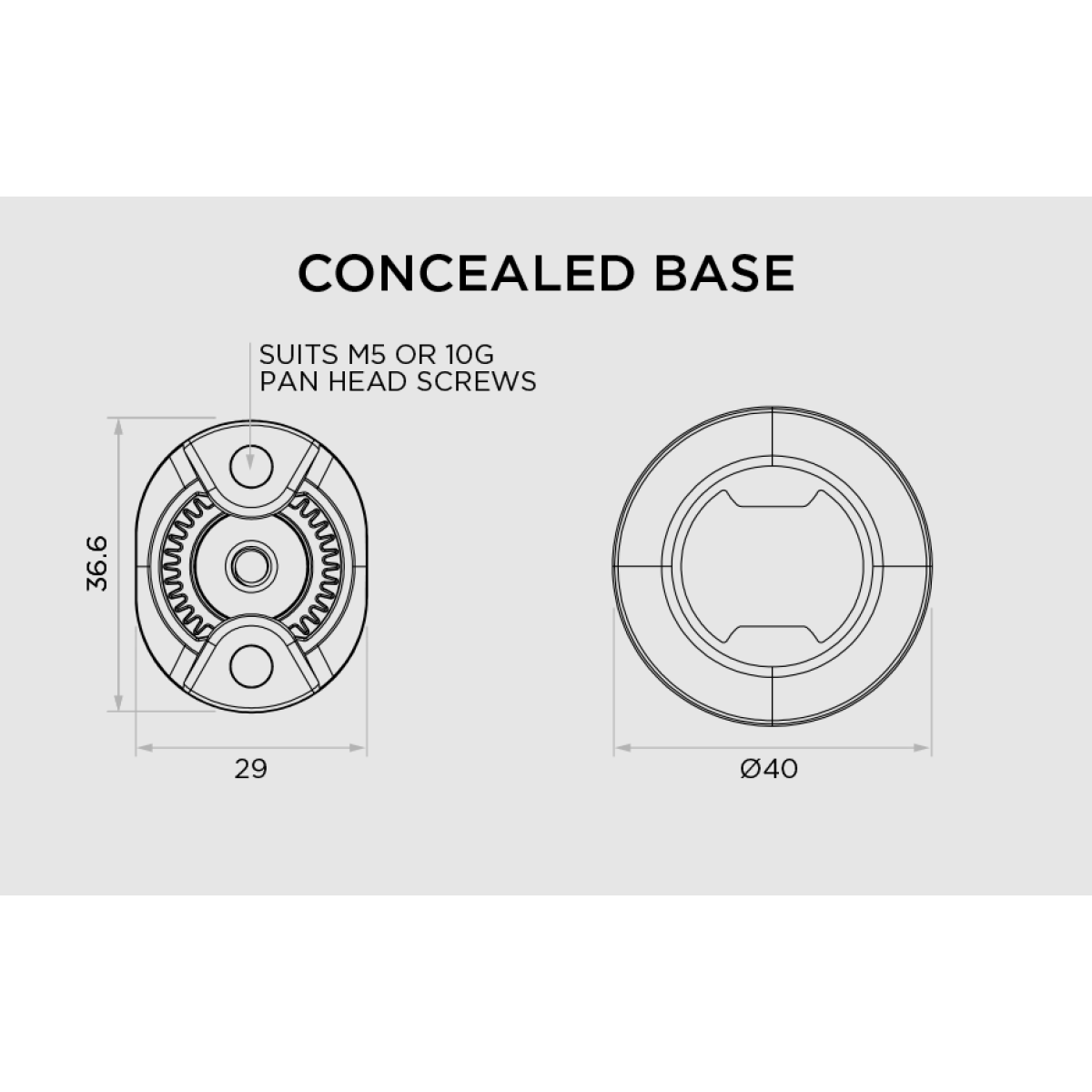 Quad Lock® 360 bāze - slēpta | Maza