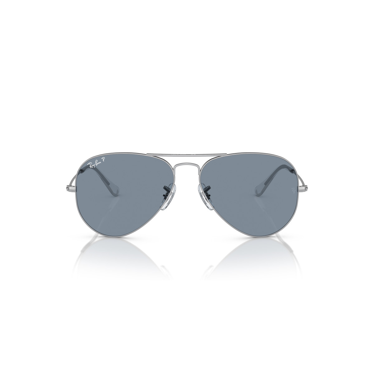 Ray-Ban Aviator Metal Large saulesbrilles | Polarized | Silver - Blue