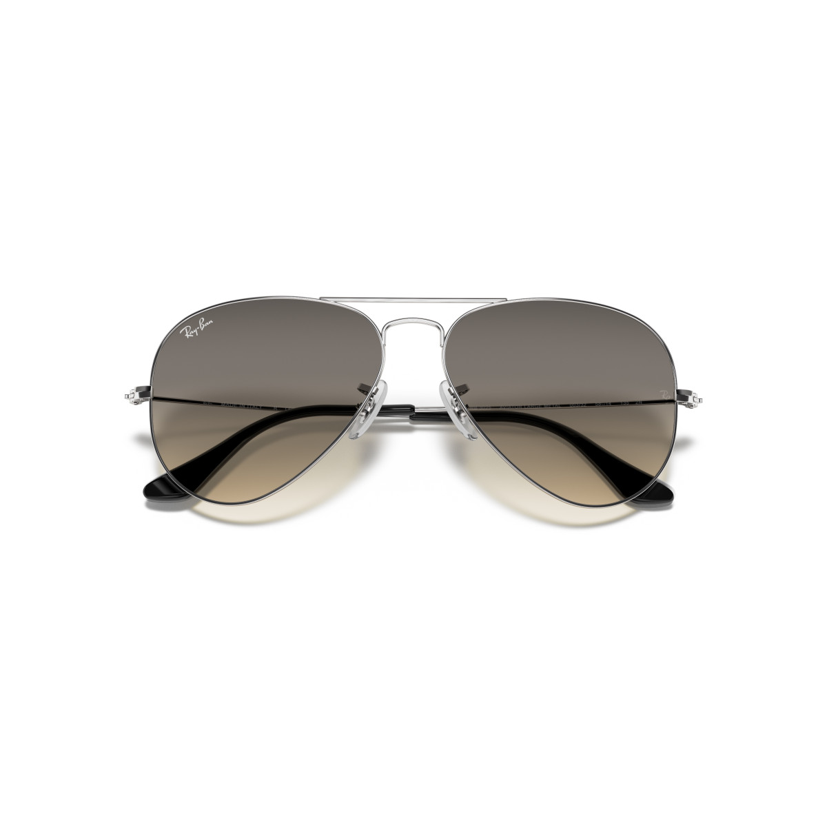 Ray-Ban Aviator Metal Large saulesbrilles | Silver - Grey Gradient