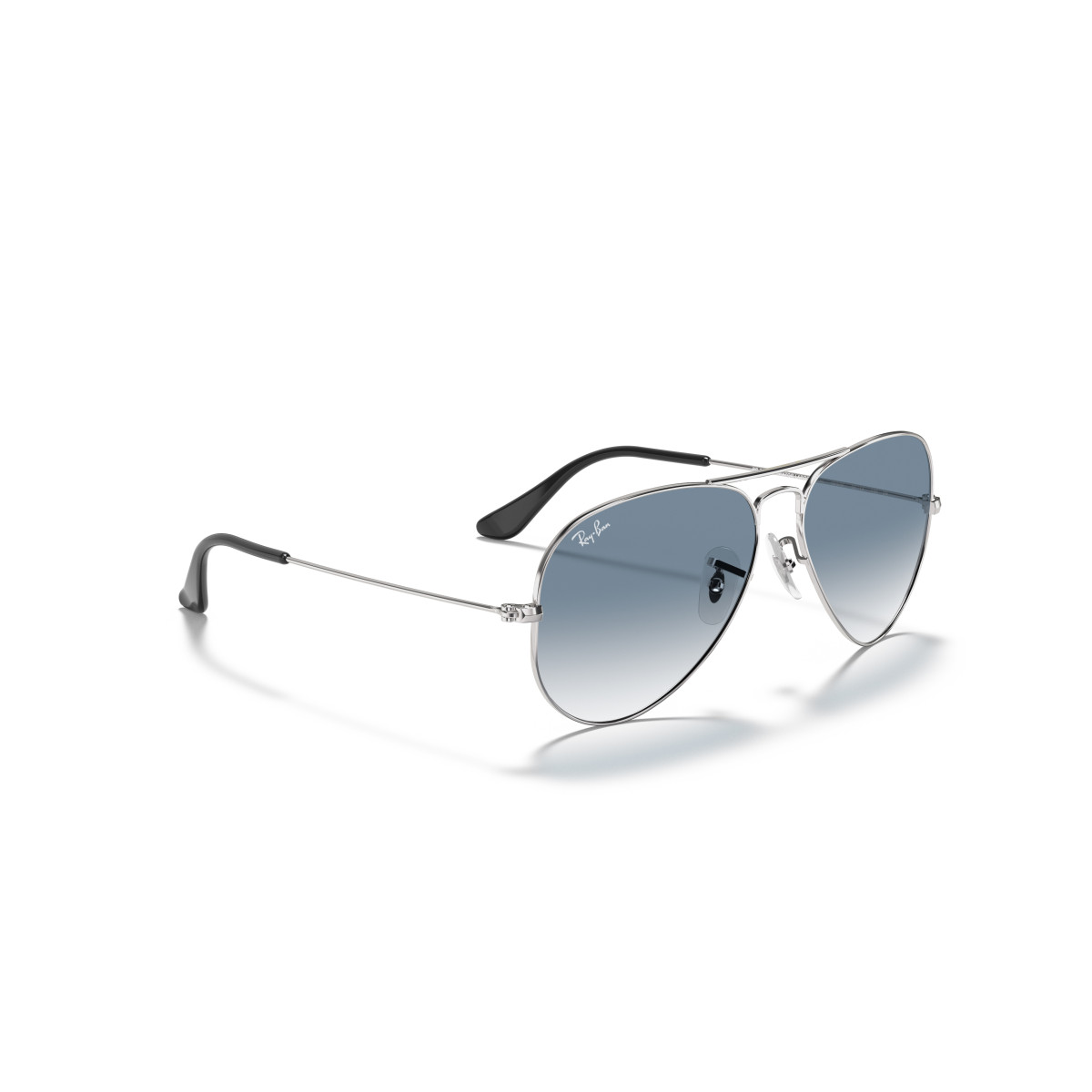 Ray-Ban Aviator Metal Large saulesbrilles | Silver - Light Blue Gradient