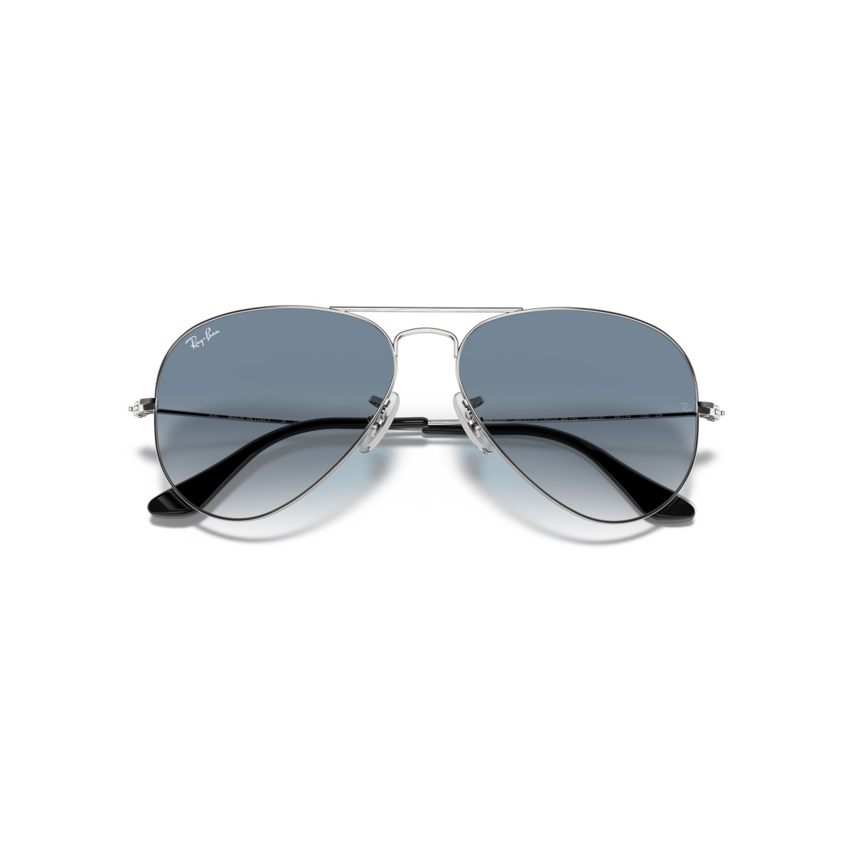 Ray-Ban Aviator Metal Large saulesbrilles | Silver - Light Blue Gradient