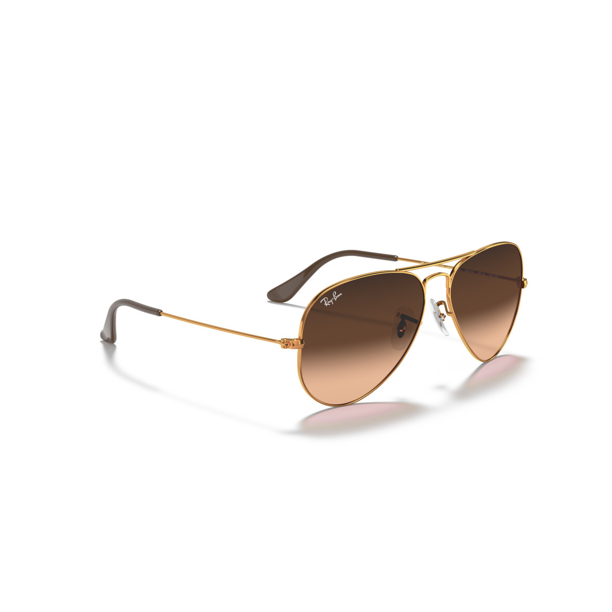 Ray-Ban Aviator Metal Large saulesbrilles | Light Brown - Pink Brown